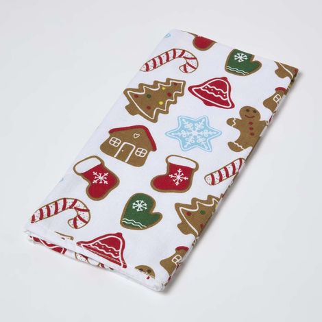 HOMESCAPES Gingerbread House Christmas Tea Towel (1/4)