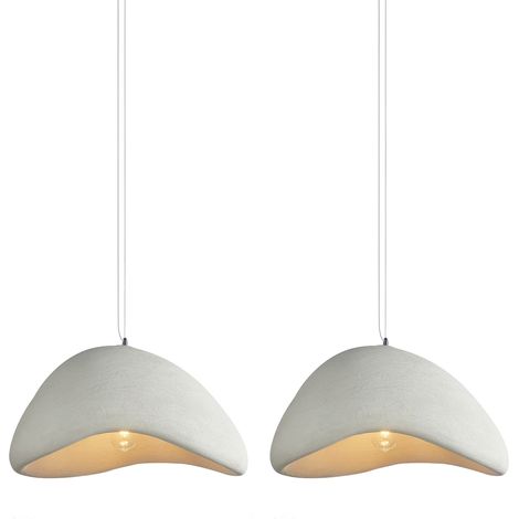 2X Lámpara De Techo De Interior Personalizada Y Creativa 50CM Lámpara Colgante Retro E27, Lampara Techo Moderna Blanco (1/5)