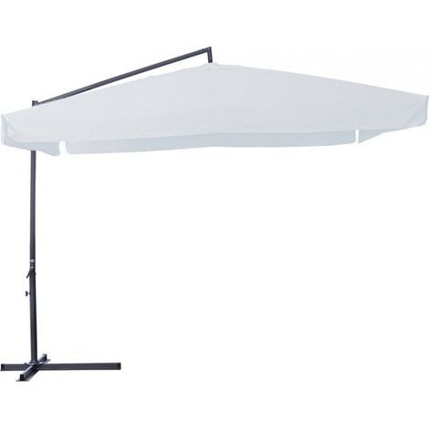 Ombrellone da giardino con palo laterale 3 x 3 metri in acciaio e copertura color bianco arredamento esterni arredamento giardino (1/2)