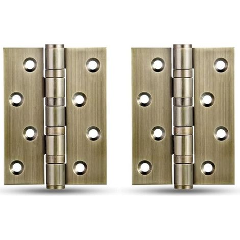 2 pièces charnière fenêtre charnière porte de l'armoire charnières vis connecteurs en acier inoxydable roulements à billes avec vis(Bronze,10075mm) (1/4)