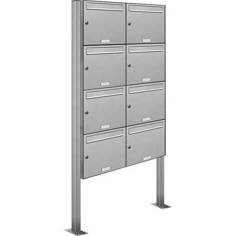 8er Edelstahl Standbriefkasten Anlage Freistehend (1/5)