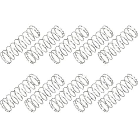 10 Pièces - Ressort de Compression - Acier Inoxydable 304 - Haute Élasticité et Résistance à la Corrosion - Pour Réparation Électronique Jouets et Bricolage - Argent - 0,4x5x15 cm (1/5)