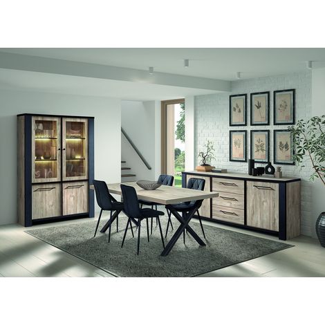 Salle à manger complète contemporaine chêne sable Thorie (1/5)
