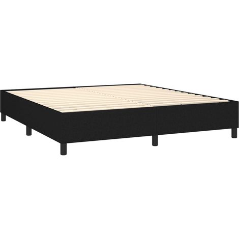 Sommier à lattes sur pieds cadre de lit 180x200 cm tissu noir TDL0207000