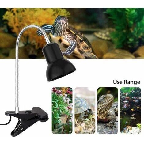 Forehill – Lampe chauffante pour reptiles – 2 ampoules UVA UVB 25W – Support avec pince pivotante 360° – Éclairage optimal pour tortues et amphibiens (1/4)