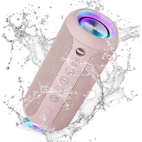 Bluetooth 5.3 Wireless Speaker, Subwoofer 360°, Powerful Bass, IPX7 Waterproof, 30 Hours Battery Life, Dual Stereo, Ambient LED Light (1/5)