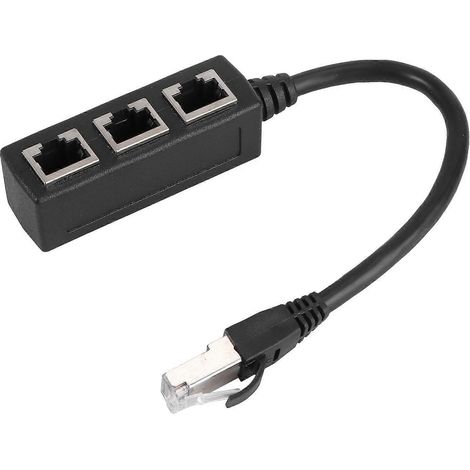 Répartiteur RJ45 pour câble réseau LAN, répartiteur Internet, répartiteur de câble Ethernet, répartiteur de câble Ethernet RJ45-93.1CM-Black (1/3)