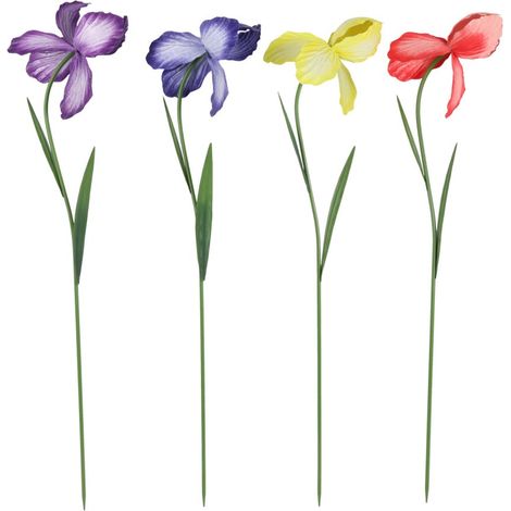 Flamingo Gartenstecker Iris Metall 23 x 94 cm mehrfarbig Gartenstecker