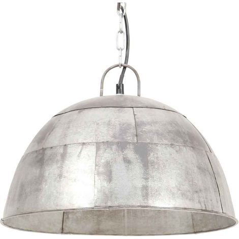vidaXL Lámpara colgante vintage 25 W plateada redonda 41 cm E27 (1/2)