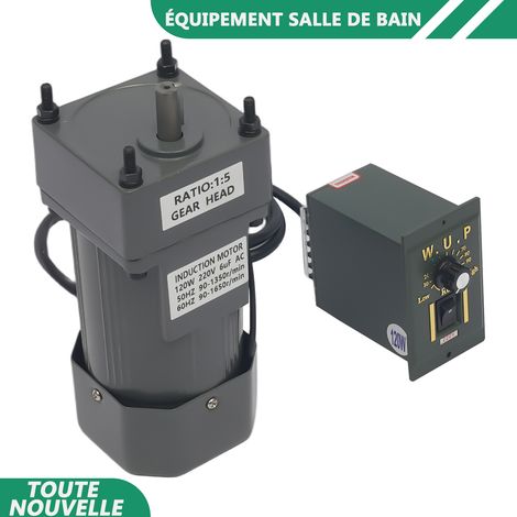 WAOBDLA Moteur d'engrenage 120W 5K moteur électrique 220V moteur électrique cuivre pur avec contrôleur de vitesse (1/5)