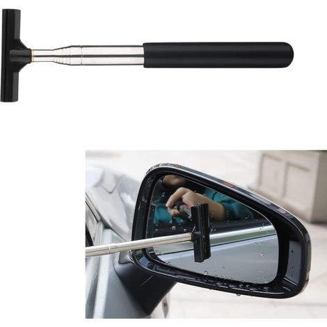 Auto achteruitkijkspiegelwisser, intrekbare ruitenwisserreiniger, verstelbare automatische achteruitkijkspiegelwisser voor achteruitkijkspiegelglas regenmist 22cm (zwart)[CC] (1/5)