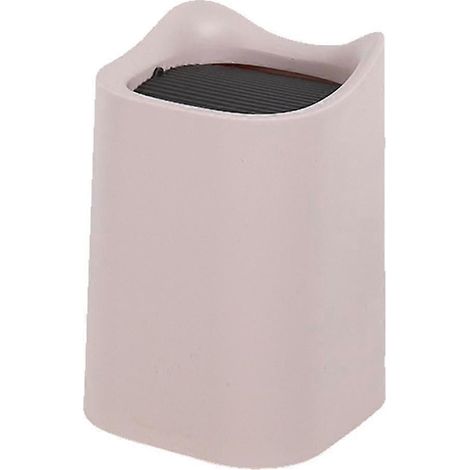 Mini poubelle en plastique avec couvercle pour meuble-lavabo ou bureau - Rose (1/4)