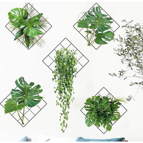 5 Pcs Stickers Muraux Végétaux Autocollants Muraux 3D Adhésif et résistant (1/5)
