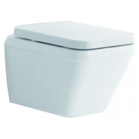 Siège de WC GE Era, blanc, charnières chromées avec fermeture automatique