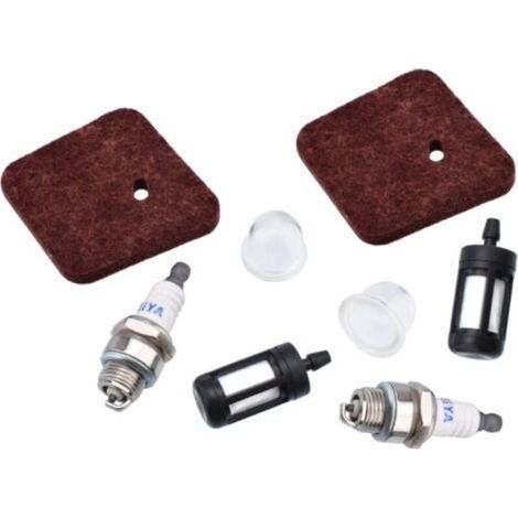 2 ensembles de filtre à Air, filtre à carburant, bougie d'allumage, carburateur, ampoule d'amorce, compatible avec Stihl FS38 FS45 FS46 FS55 HS45 FC55 KM55