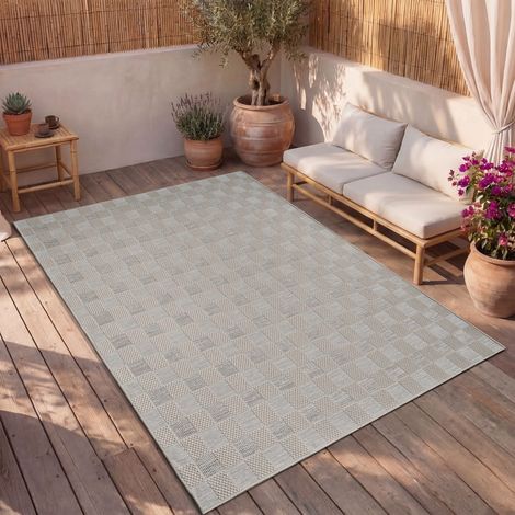 Paco Home Tappeto Per Esterno Da Balcone Terrazza Tappeto Cucina Moderno Boho Etnico 80x250 cm, Beige 8