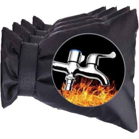 Sollbry 4pcs Couvercle Antigel pour Robinet, Housse de Robinet de Jardin Imperméable, Housse de Robinet pour L'extérieur, pour la Protection Contre Le Gel en Hiver, 18cm x 14cm (Noir) (1/5)