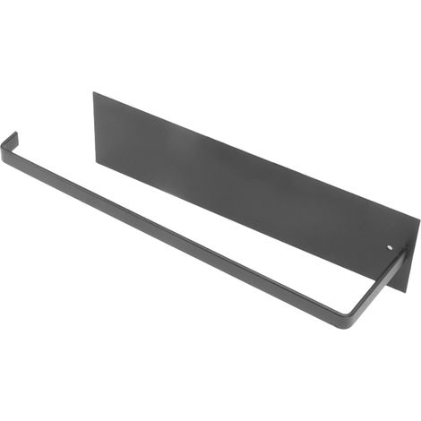 Porte-rouleau de papier essuie-tout élégant, simple et robuste, auto-adhésif, noir, pour placards de cuisine et de salle de bain (1/5)