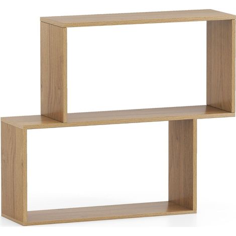 Scaffale aperto a 3 ripiani 80 x 22 x 70 cm stabilizzato design moderno in legno naturale 200010683