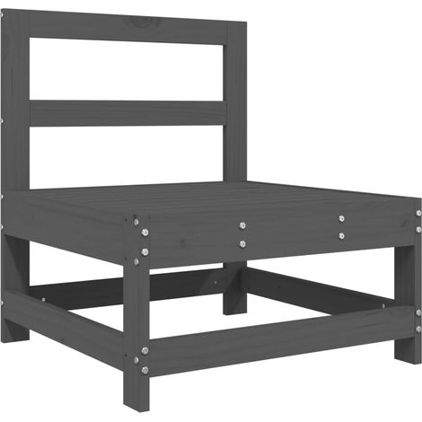 Maison Exclusive - Garten-Mittelsofa Grau Massivholz Kiefer