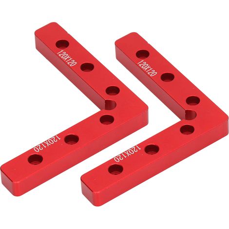 2 Stück 90-Grad-Positionierwinkel, Aluminiumlegierung, rechtwinklige Klemmen, Holzbearbeitungswerkzeug, 120 mm, rot (1/5)