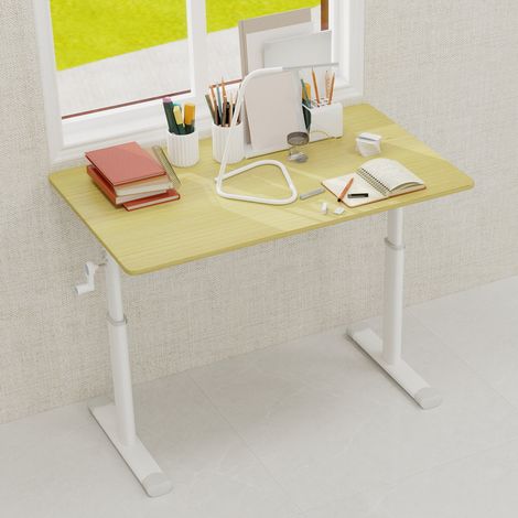 Bureau réglable en hauteur manuel métal bois OKMYHOME (1/5)