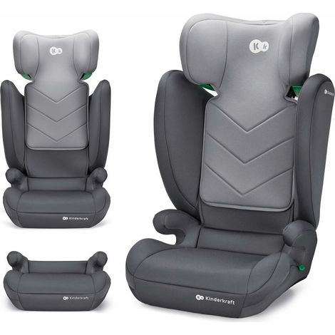 Kinderkraft i-Spark Seggiolino Auto no-Fix con Protezioni Laterali per Bambini - da 3,5 a 12 anni - Grey