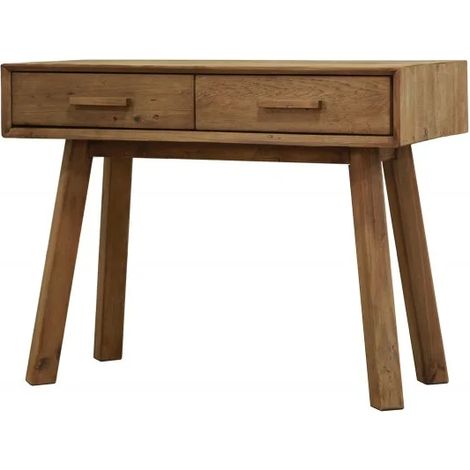 Console L. 100 cm en bois massif de pin recyclé 2 tiroirs - CHALET (1/5)