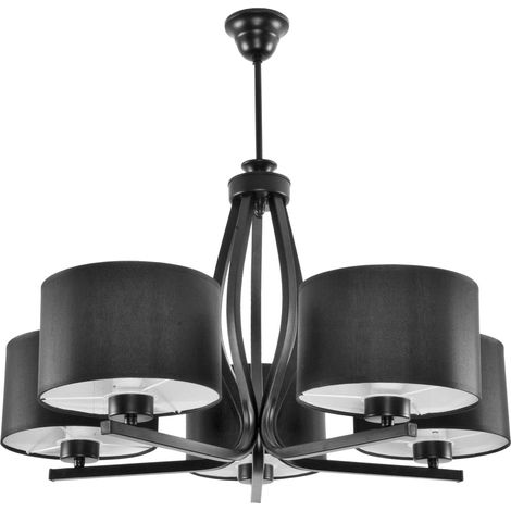Schwarze Deckenleuchte mit schwarzem Lampenschirm Hilda Negro 11-530