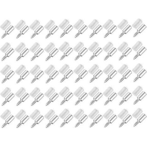 50 Pièces Vis Autotaraudeuses Support,Consoles Pour Etagères,Self-Tapping Screws Cabinet Laminate Support,Utilisé Pour Les Etagères en Verre Etc (1/4)