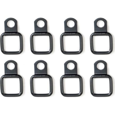 ( 55 x 32 mm)Lot de 8 Anneaux D'arrimage en D pour Un Transport sûr Crochets D'arrimage Pliables en Acier Inoxydable pour Camion Bateaux Autos Camping Crochet Arrimage Noir