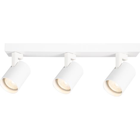 Plafonnier barre moderne blanc 3 spots orientables GU10 8 W aluminium VOLF Milagro (1/5)