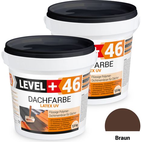 LEVEL+ Dachfarbe Sockelfarbe elastische Dicht-Polymermembrane L+46 BRAUN - 3KG