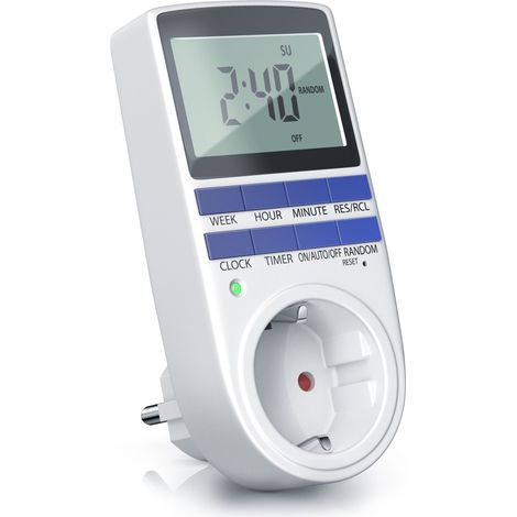 BEARWARE Zeitschaltuhr digital - 2,1 LCD-Display 5,3 cm - 3680W - Digital-Zeitschaltuhr mit 10 konfigurierbaren Programmen - Back-Up Reserve-Akku (1/5)