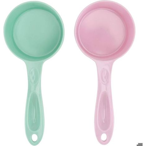 Cuillère doseuse de nourriture pour chien - OKZ - 2 pièces - rose - vert (1/2)