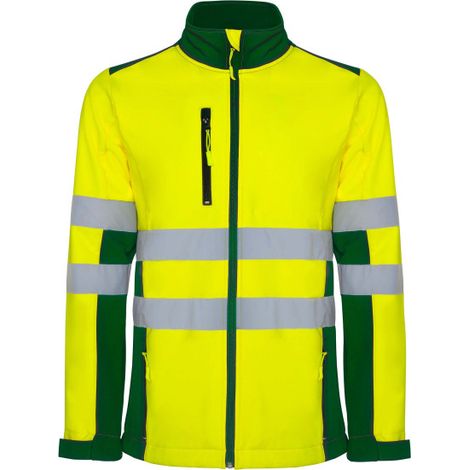 Chaqueta Softshell bicolor de alta visibilidad von cintas reflectantes ANTARES ROLY XXL Verde jardín / Amarillo flúor (1/3)