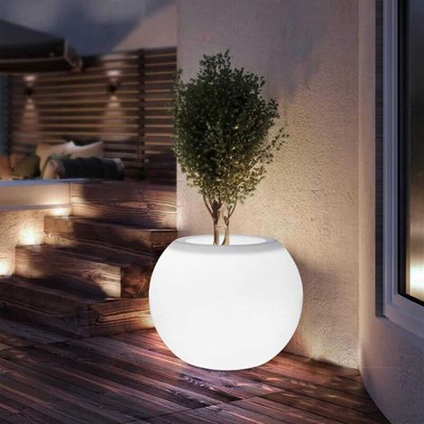 Pot de fleurs LED étanche 35x24cm – Matériau PE durable – 16 couleurs avec télécommande – Autonomie 6h – Pour intérieur et extérieur (1/5)