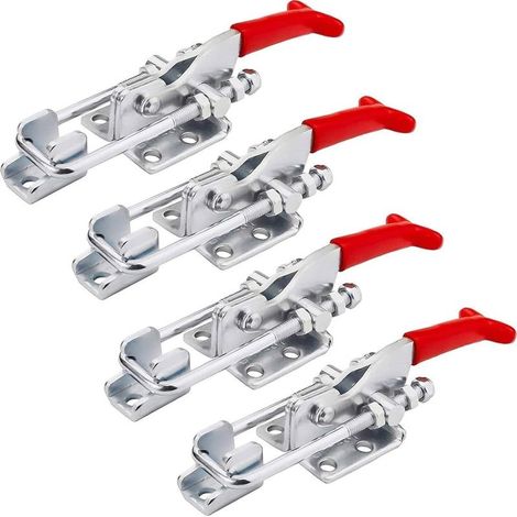Lot de 4 pinces à bascule en métal, fermoir à tension, grand loquet à tension, fermeture à levier réglable, boucle de fixation rapide, pince à levier à bascule, serrure à capuchon pour portes de placa (1/5)