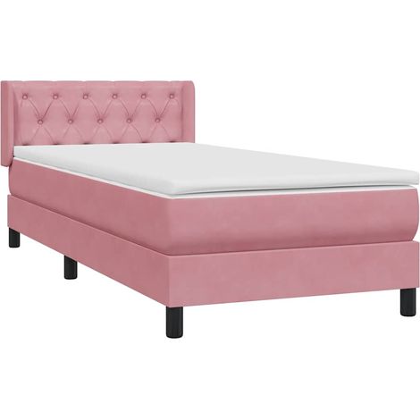 Maison Exclusive - Boxspringbett mit Matratze Rosa 80x220 cm Samt