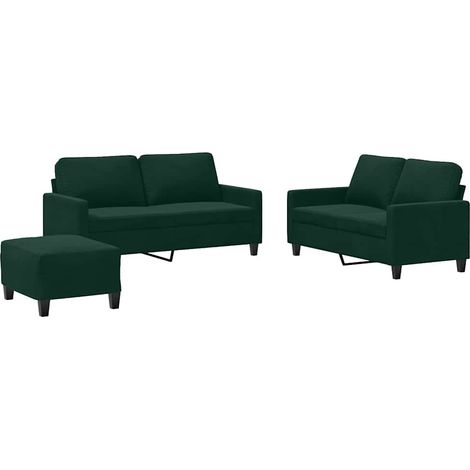 Maison Exclusive - Set di Divani 3 pz con Cuscini Verde scuro in Velluto