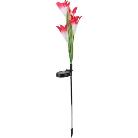Solarbetriebene LED-Lilienleuchte in Weiß und Rosa für Garten, Rasen, Villa, Park, Einfahrt, dekorative Landschaftsbeleuchtung mit integriertem Akku (1/5)