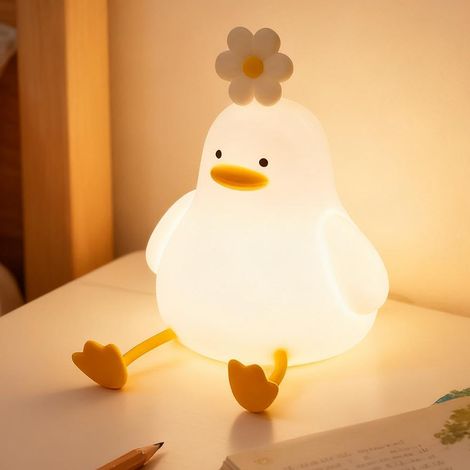 Veilleuse Canards, Veilleuse Enfant En Silicone Aux Couleurs Chaudes, Tactile, Portable Et Rechargeable, Lampe Canard pour Chambre d'Enfant (1/5)