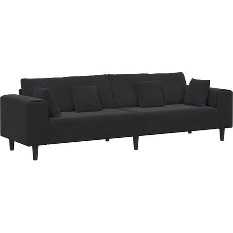 Canapé,Sofa pour Salon,Banquette en velours avec coussin Noir 208 cm Velours CFW511585