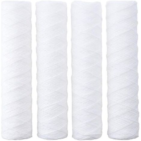 Confezione da 4 cartucce filtranti di ricambio da 10 pollici per qualsiasi sistema di osmosi inversa.