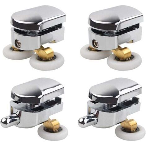 Ahlsen Duschkabinentürrolle, 4 Doppelrollen, Gleitrollen, Ersatzrolle für Duschkabine (23 mm) (1/4)