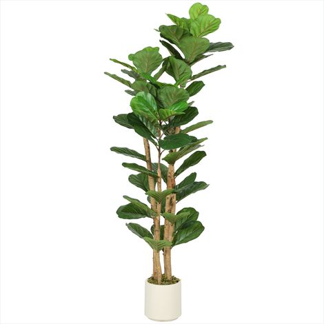 Plante artificielle figuier lyre en pot feuilles PEVA et tronc (1/5)