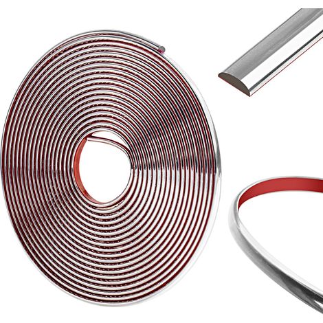 600 cm-8mm Moulure Adhesive, Moulure Plafond, DIY Moulure Murale pour Garniture de Véhicule, Bandes de Pare-Chocs, Dosseret, Bordures de Carreaux et Décorations D'angle(Argent) (1/5)