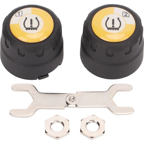 Yosoo Capteur de Pression des Pneus de Moto, TPMS pour Moto, Capteur de Pression des Pneus de Haute qualité avec Affichage des Données en Temps Réel, évite les éruptions de, Alarme de Fuite d'air. (1/5)