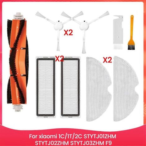 Pi��ces d��tach��es pour Xiaomi 1C/1T/2C STYTJ01ZHM STYTJ02ZHM STYTJ03ZHM F9 : brosse principale, filtre et serpilli��re.