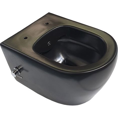Belvit Hänge WC Spülrandlos Taharet/Bidet/Dusch-WC Kalt/-Warmwasserarmatur Schwarz Hänge WC Spülrandlos Taharet/Bidet/Dusch-WC Kalt/-Warmwasserarmatur Schwarz (1/3)